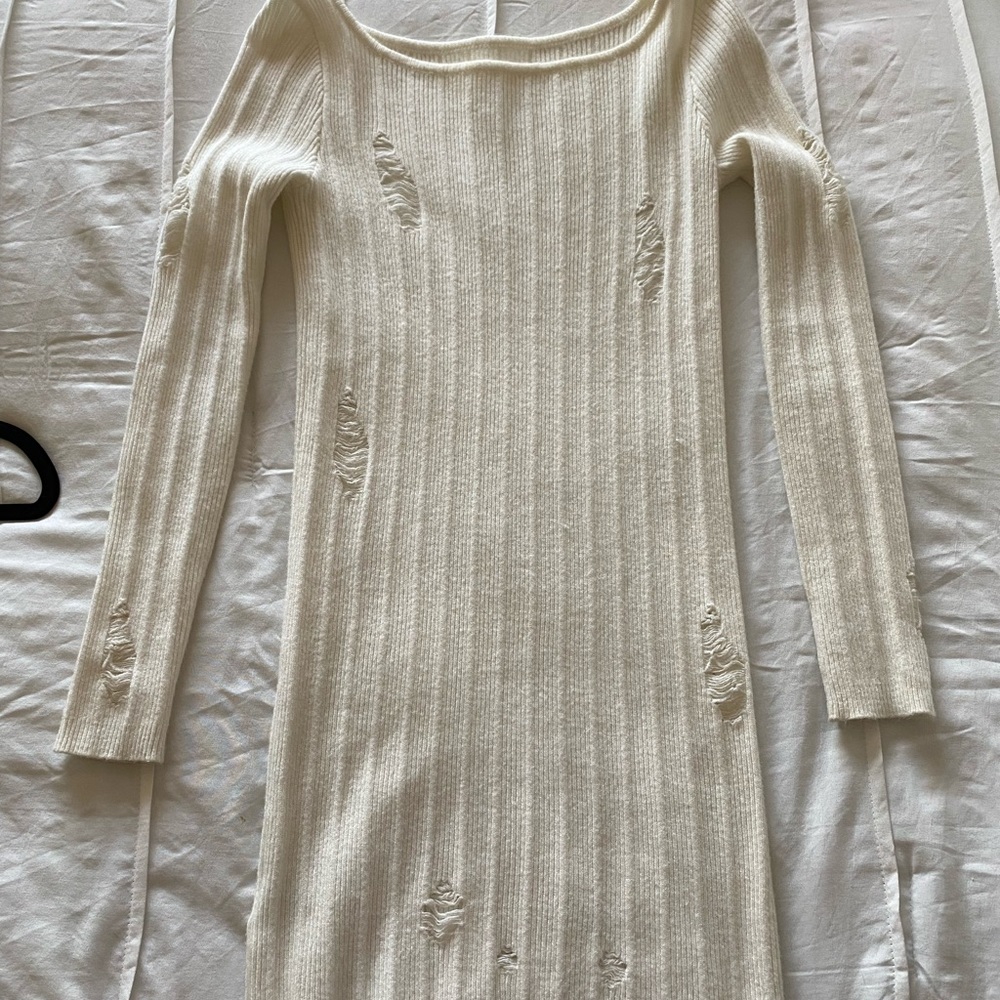 Style Addict Distressed Knit Mini Dress